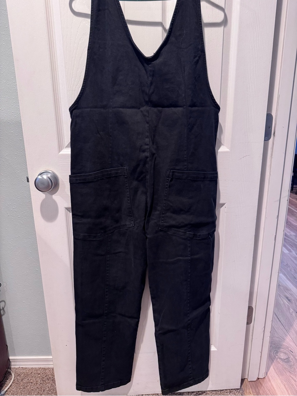 Zenana Outfitters Black Utility Jumpsuit with Front Pockets